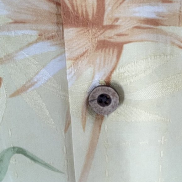 Tommy Bahama Silk Casual Short Sleeve Hawaiian Shirt Tropical Beach M Gold - Picture 5 of 7